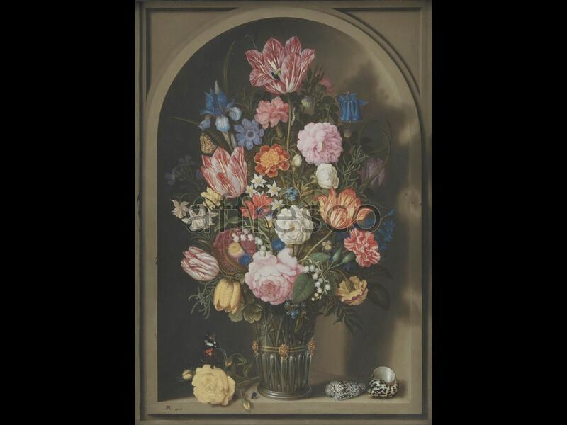 Картина: Ambrosius Bosschaerts the Elder, Bouquet of Flowers in a Stone Niche