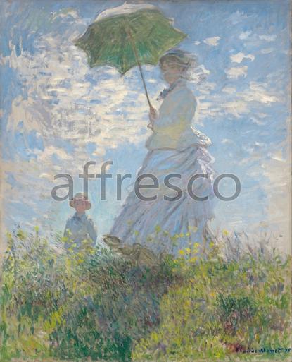 Картина: Клод Моне, Дама с зонтиком - Мадам Моне и ее сын