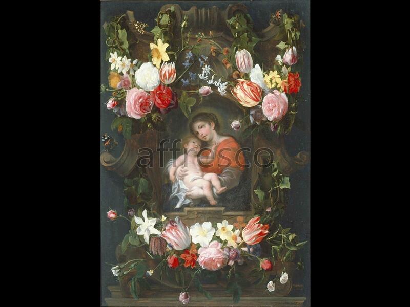 Картина: Daniel Seghers, Garland of Flowers with Madonna and Child