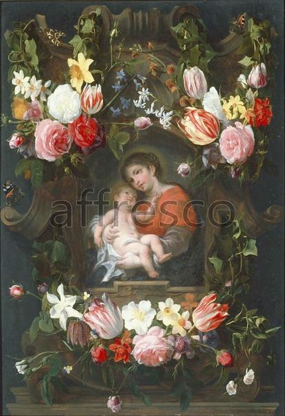 Картина: Daniel Seghers, Garland of Flowers with Madonna and Child