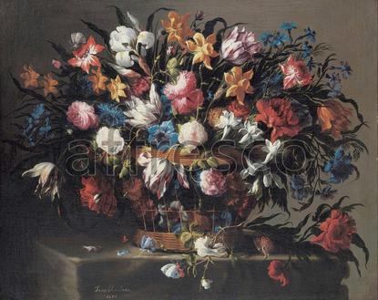 Картина: Juan de Arellano, Small Basket of Flowers