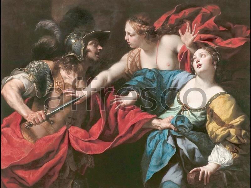 Картина: Лука Феррари, Венера предостерегает своего сына Энея от убийства Елены Троянской