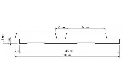 Панель LV123N NP HI WOOD 120,0мм х 12,0мм х 2,7м.  (16 шт.) без полос N, шт.